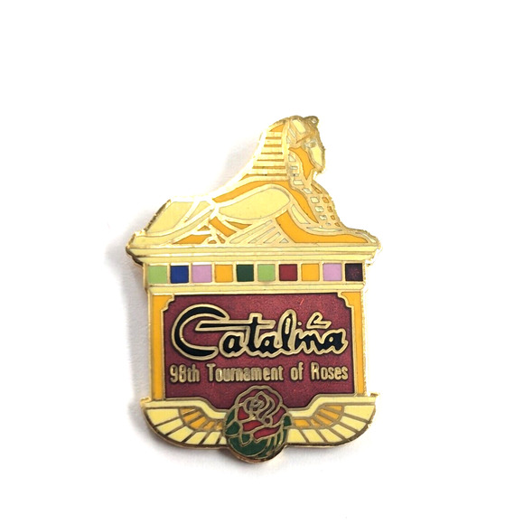 VTG 98th Catalina Tournament of Roses Rose Parade Enamel Pin Souvenir Sphinx - Picture 5 of 5